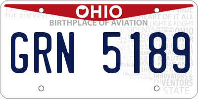 OH license plate GRN5189