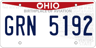 OH license plate GRN5192