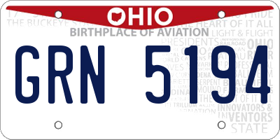 OH license plate GRN5194