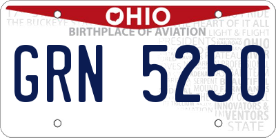 OH license plate GRN5250