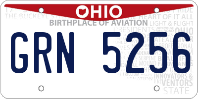 OH license plate GRN5256