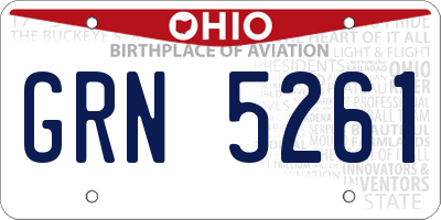 OH license plate GRN5261