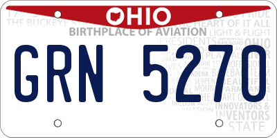 OH license plate GRN5270