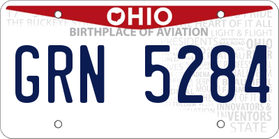 OH license plate GRN5284
