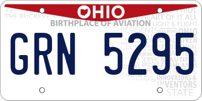 OH license plate GRN5295