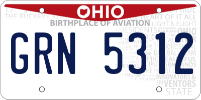 OH license plate GRN5312