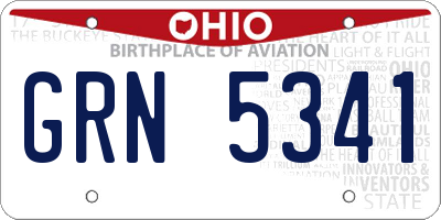 OH license plate GRN5341
