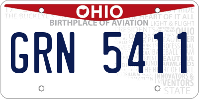OH license plate GRN5411