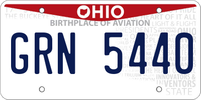 OH license plate GRN5440