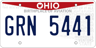 OH license plate GRN5441