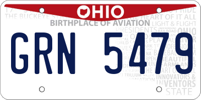 OH license plate GRN5479