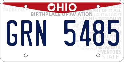 OH license plate GRN5485