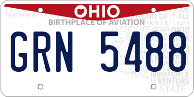 OH license plate GRN5488