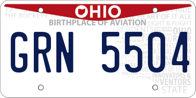 OH license plate GRN5504