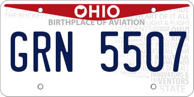 OH license plate GRN5507