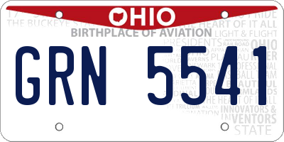 OH license plate GRN5541