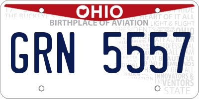 OH license plate GRN5557