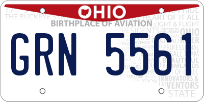 OH license plate GRN5561