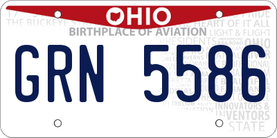 OH license plate GRN5586