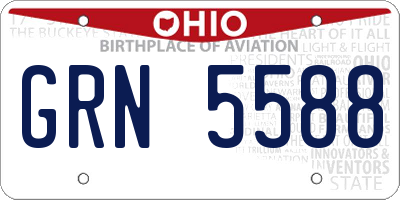 OH license plate GRN5588