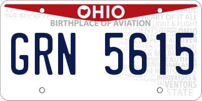 OH license plate GRN5615
