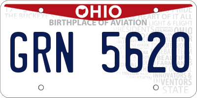 OH license plate GRN5620