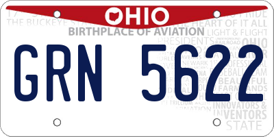 OH license plate GRN5622