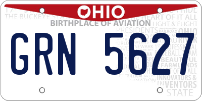 OH license plate GRN5627