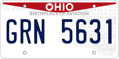 OH license plate GRN5631