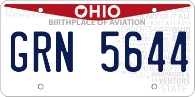 OH license plate GRN5644