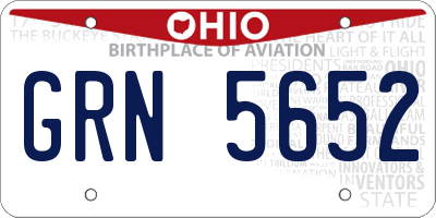 OH license plate GRN5652