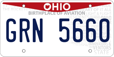 OH license plate GRN5660