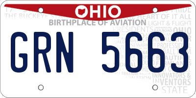 OH license plate GRN5663