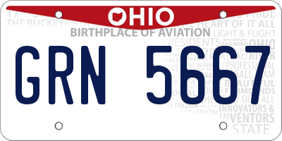 OH license plate GRN5667