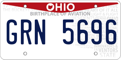 OH license plate GRN5696