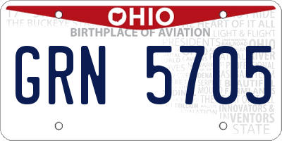 OH license plate GRN5705