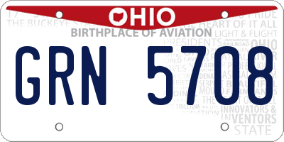 OH license plate GRN5708