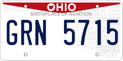 OH license plate GRN5715
