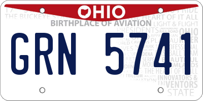 OH license plate GRN5741