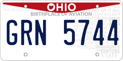 OH license plate GRN5744