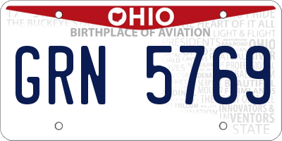 OH license plate GRN5769