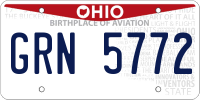 OH license plate GRN5772