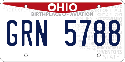 OH license plate GRN5788