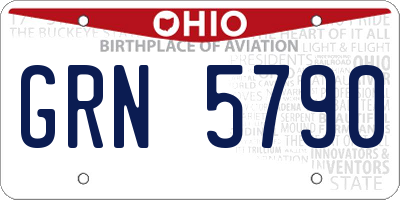 OH license plate GRN5790