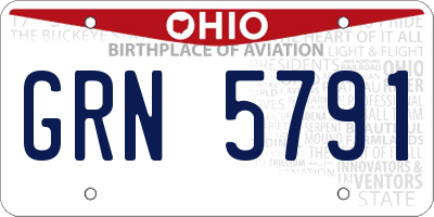 OH license plate GRN5791