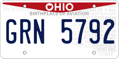 OH license plate GRN5792