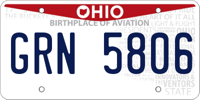 OH license plate GRN5806