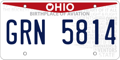 OH license plate GRN5814