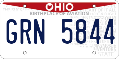 OH license plate GRN5844