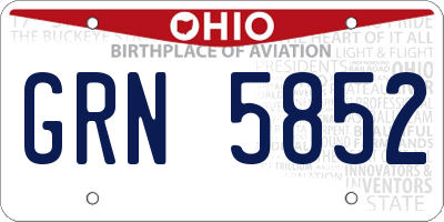 OH license plate GRN5852